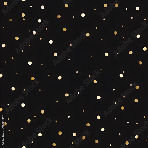black background with gold confetti dots seamless