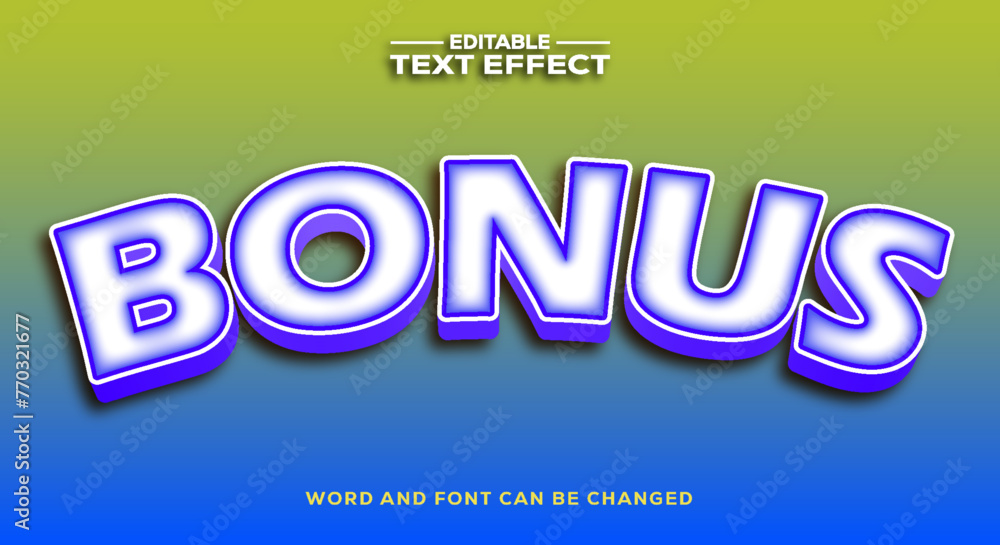 Bonus 3d text effect