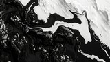 Abstract background of vivid black and white color mixing with different tints creating uneven surface - generative ai