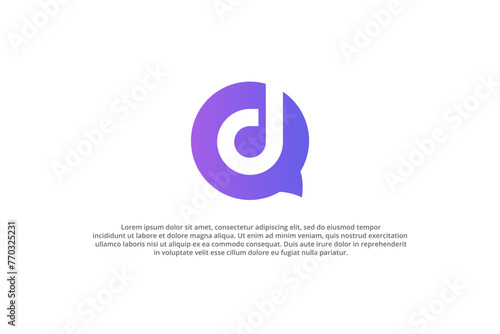 logo letter d talk chat message