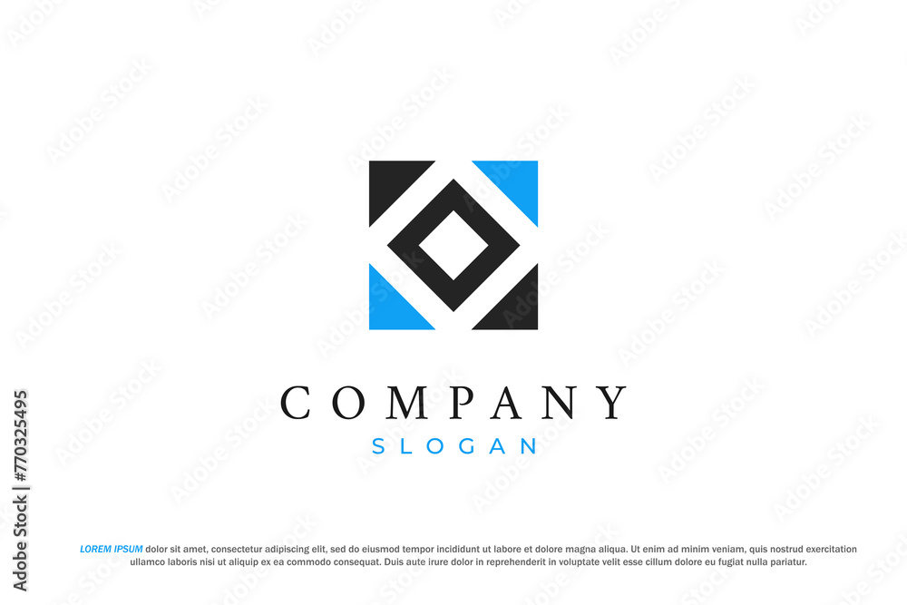 Fototapeta premium logo letter o house abstract modern