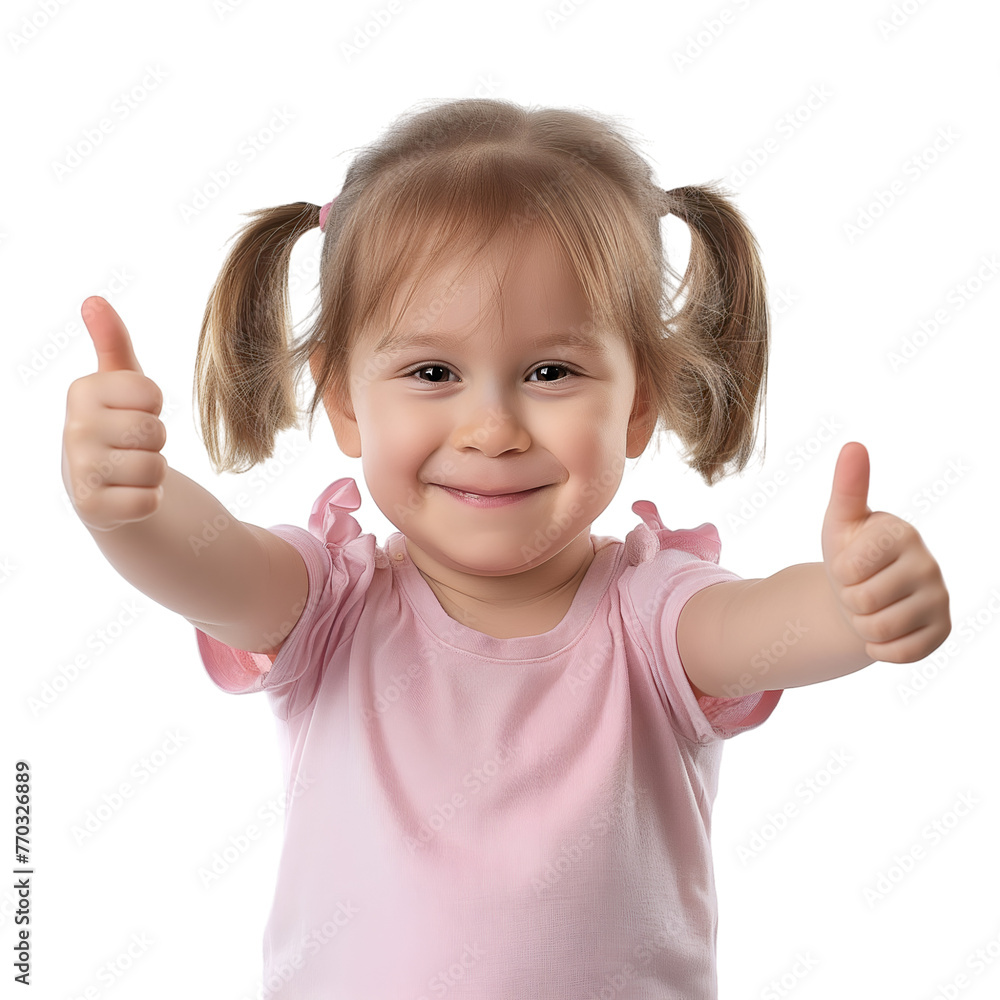 little girl thumbs up on transparent background little girl thumbs up on transparent background