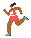 Energetic Woman Running Fitness Vector