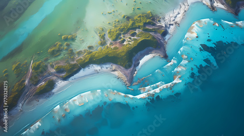 Aerial abstract of beautiful coastline