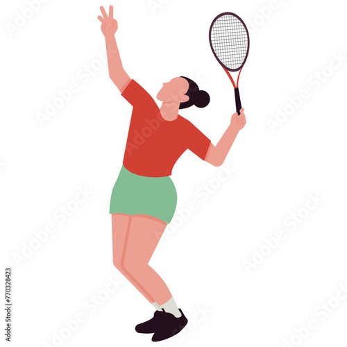 Tennis Player Illustration © Gisella