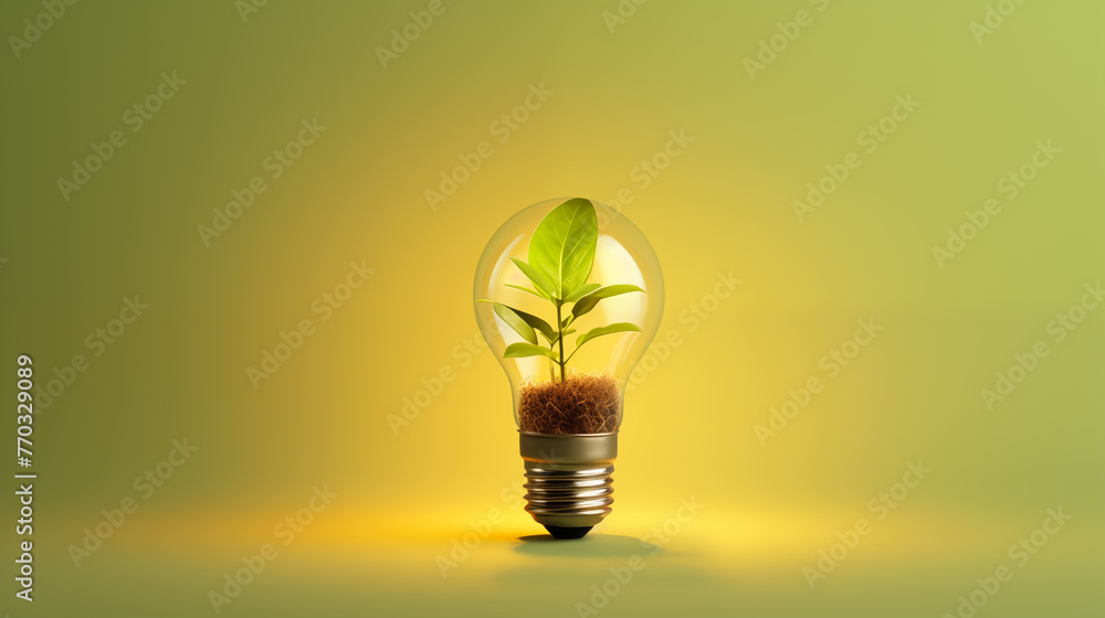 Eco-Friendly Ideas Symbolized by Plant Growing Inside A Lightbulb - Eco ...