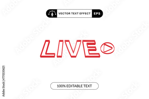 Editable live text effect font style