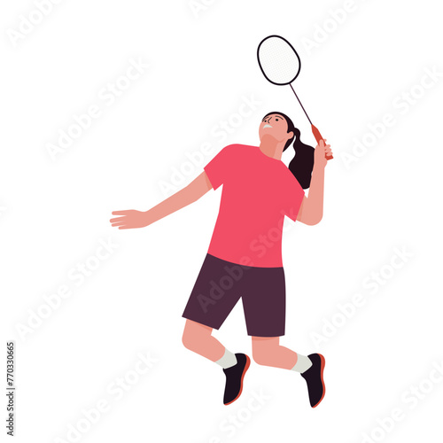 Badminton Player Illustration © Gisella