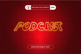Editable podcast text effect font style
