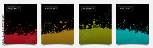 Set of abstract background design with ink splash. Applicable for vertical social media carousel post, poster, book cover, package, etc.