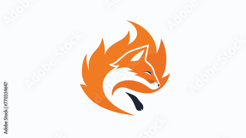 Fototapeta Naklejka Na Ścianę i Meble -  Fox line logo icon designs vector flat vector 