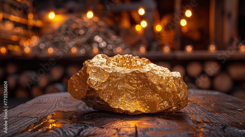 Investing in gold,gold coins, gold ore, investing in gold photo