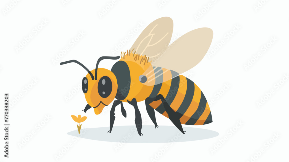 Graphic bee character flat vector