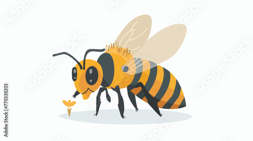 Graphic bee character flat vector