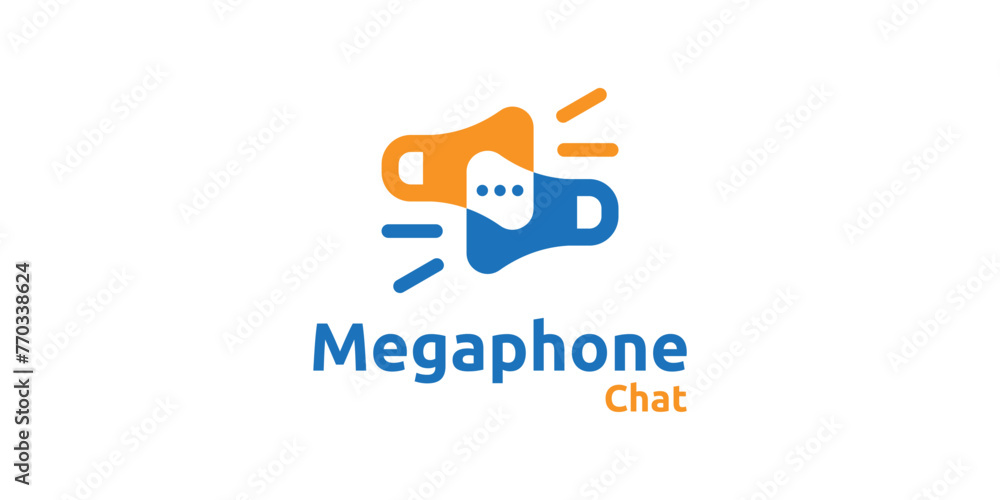 creative logo design megaphone, chat, loudspeaker, talk, logo design template, symbol, icon, vector, creative idea.
