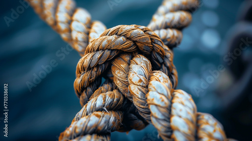 Rope tied to ship