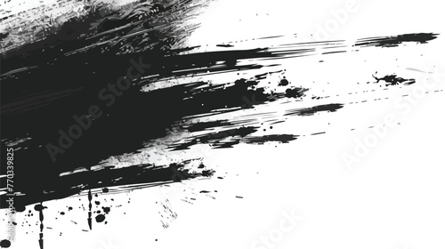 Grunge background brush stroke isolated black on white