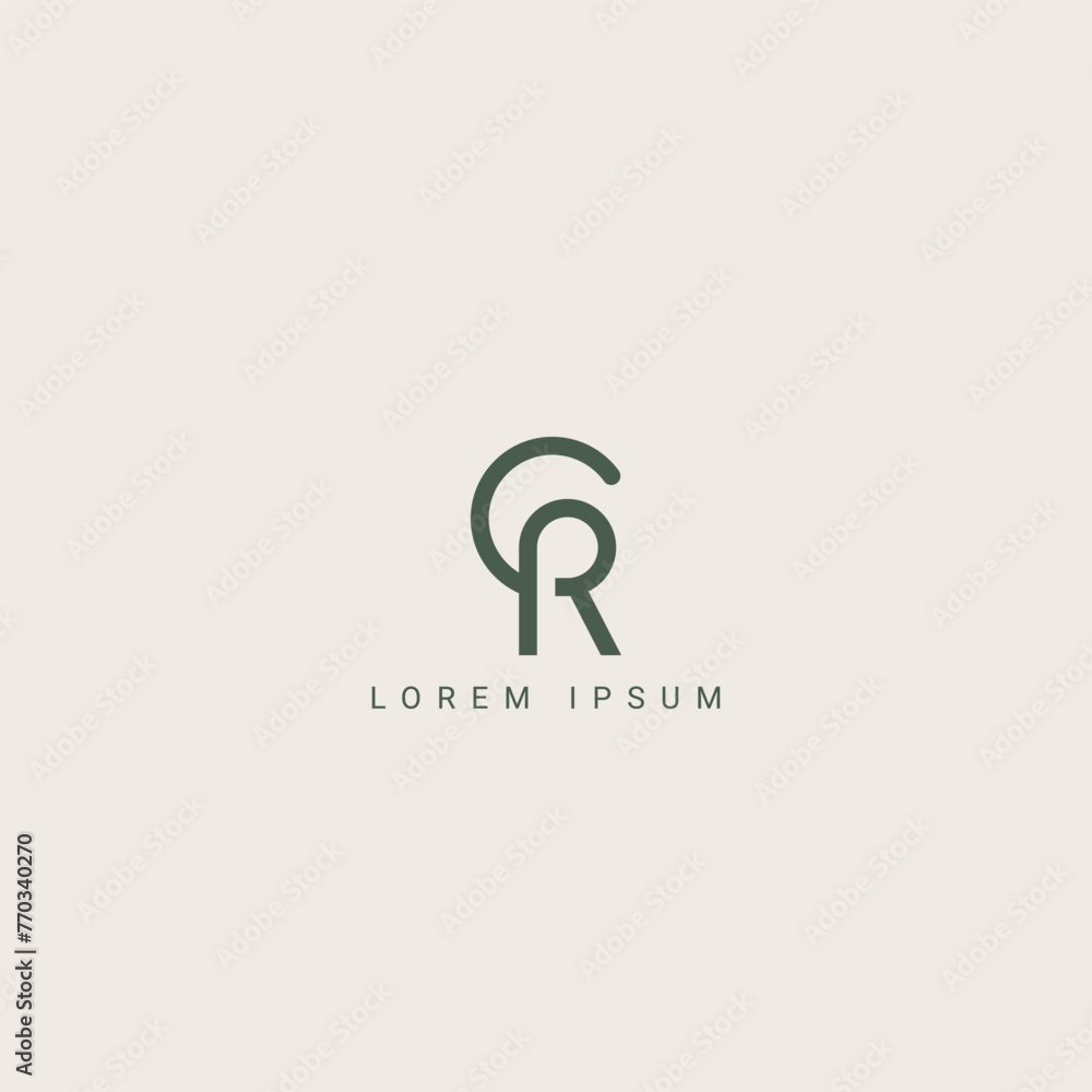 Obraz premium Alphabet Letters CR RC Creative Logo Initial Based Monogram Icon Vector Element 