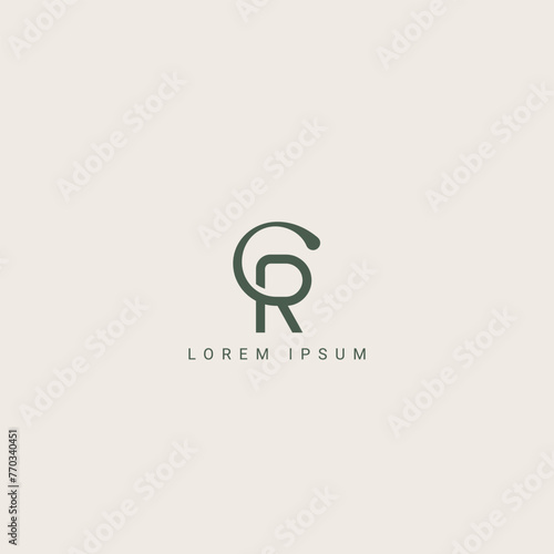 Alphabet Letters CR RC Creative Logo Initial Based Monogram Icon Vector Element.