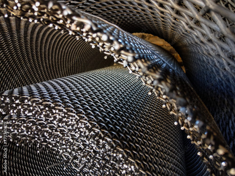 Metal wire mesh at a factory