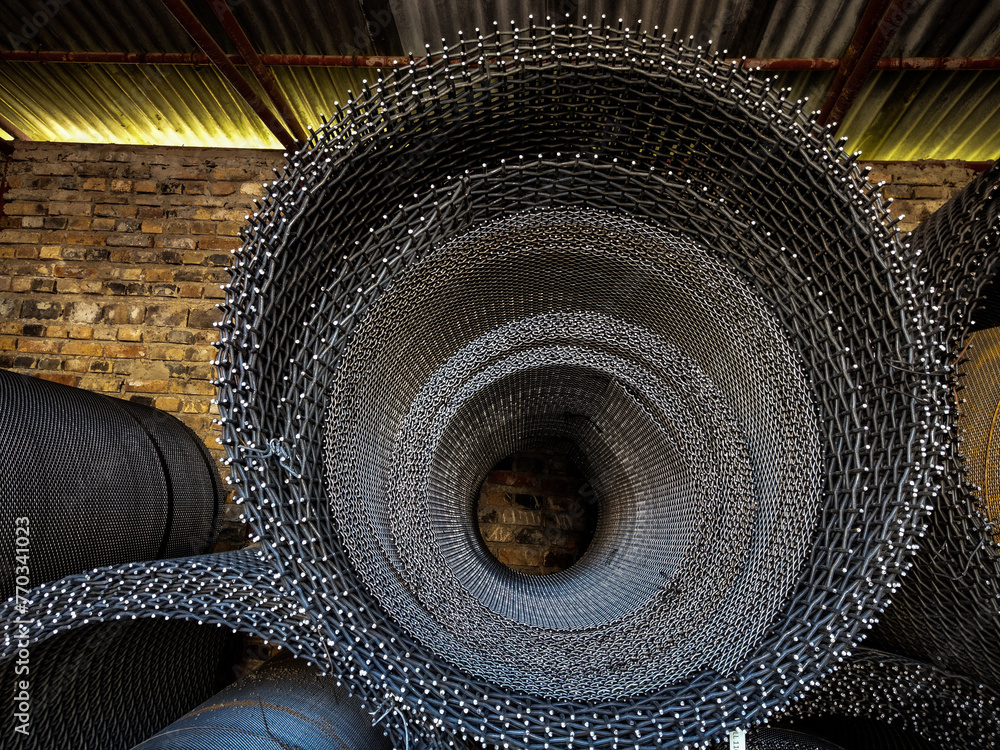 Metal wire mesh at a factory