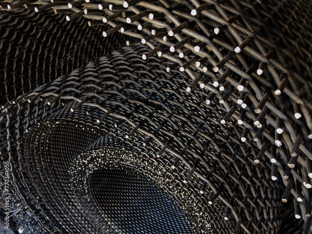 Metal wire mesh at a factory