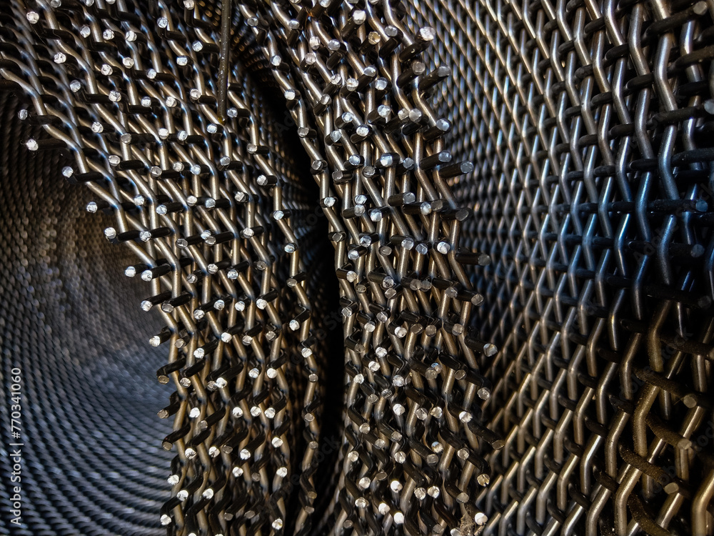 Metal wire mesh at a factory