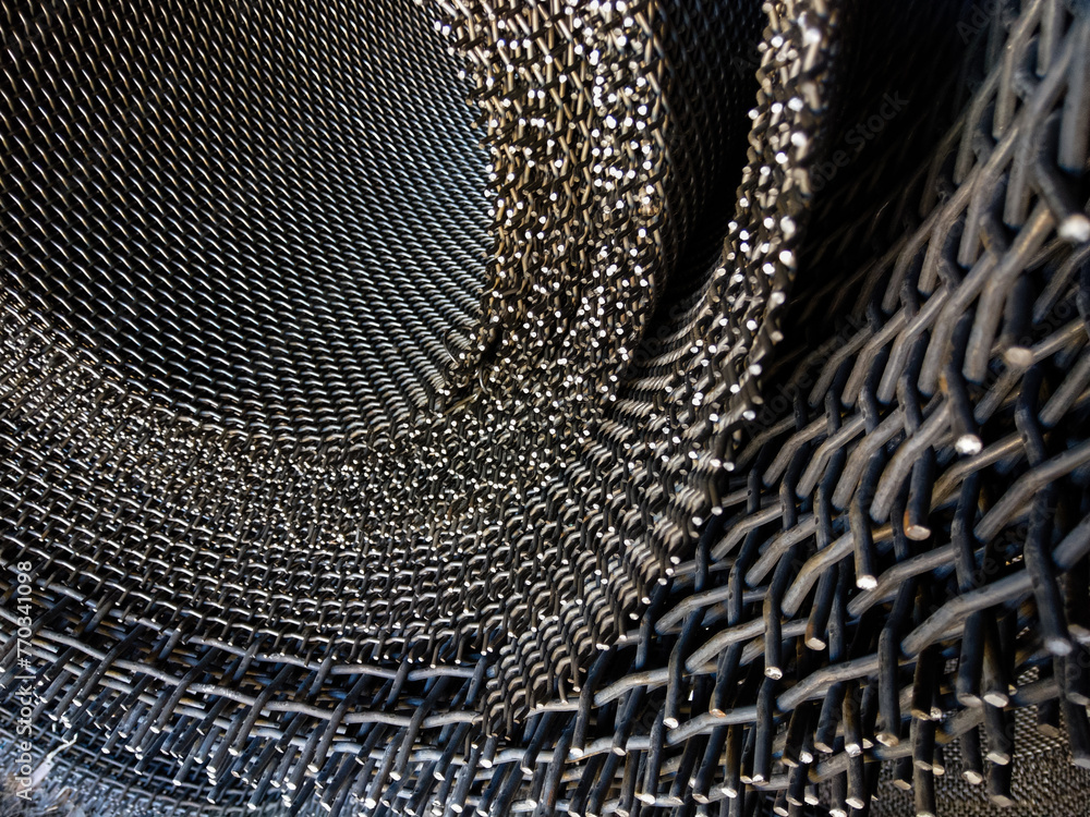Metal wire mesh at a factory