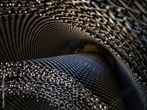Obraz na płótnie Metal wire mesh at a factory w salonie