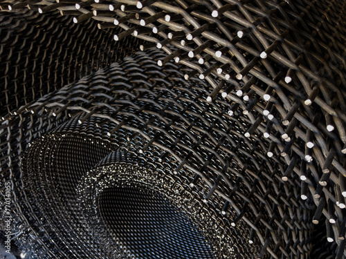 Obraz na płótnie Metal wire mesh at a factory w salonie