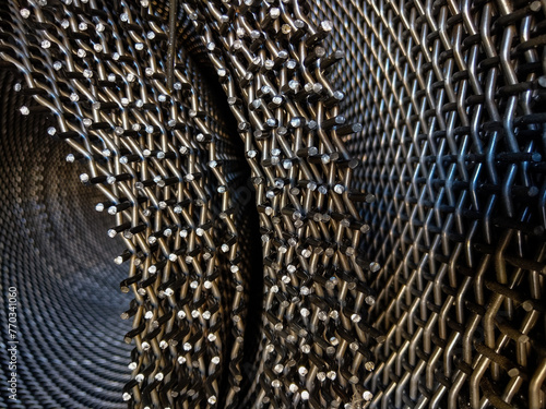 Obraz na płótnie Metal wire mesh at a factory w salonie