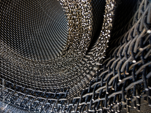 Obraz na płótnie Metal wire mesh at a factory w salonie