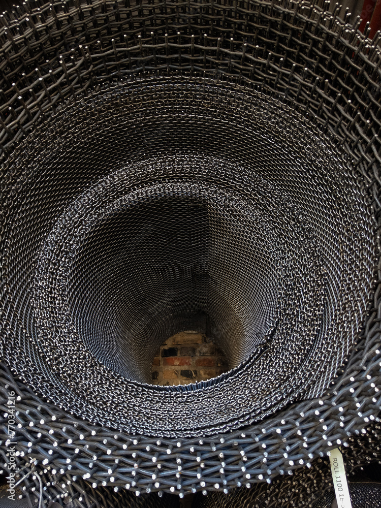Metal wire mesh at a factory