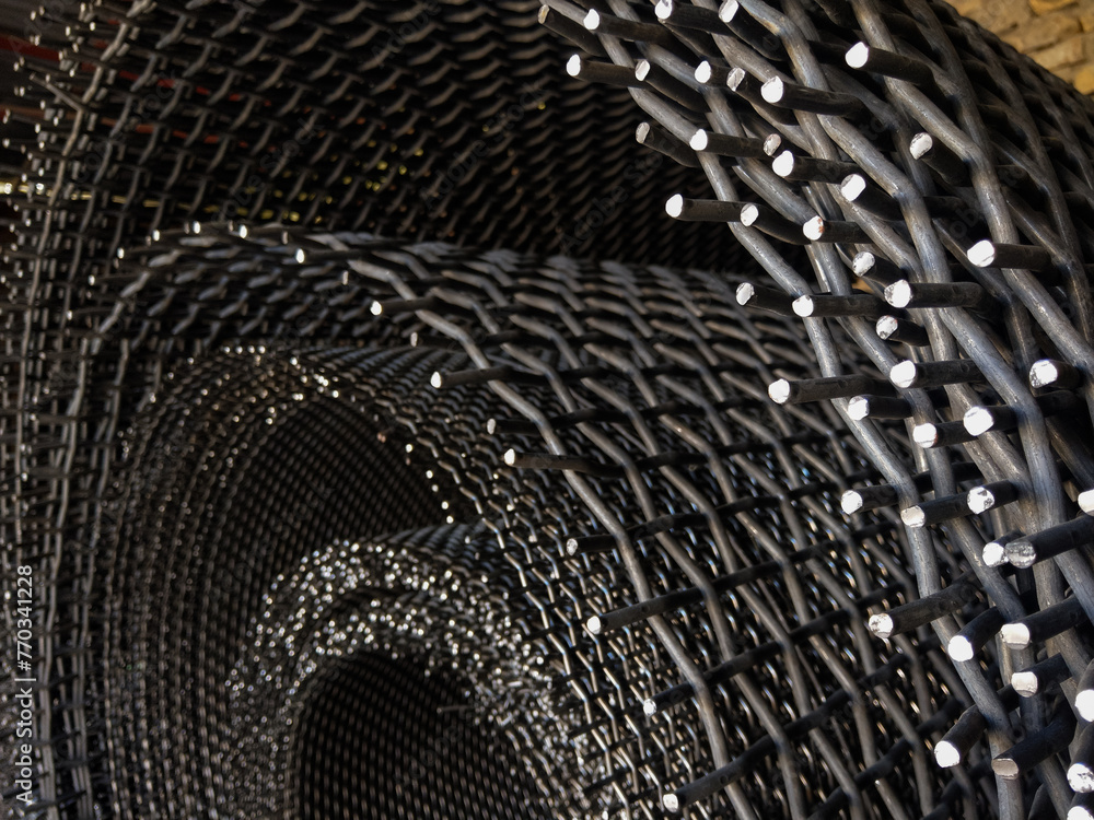 Metal wire mesh at a factory