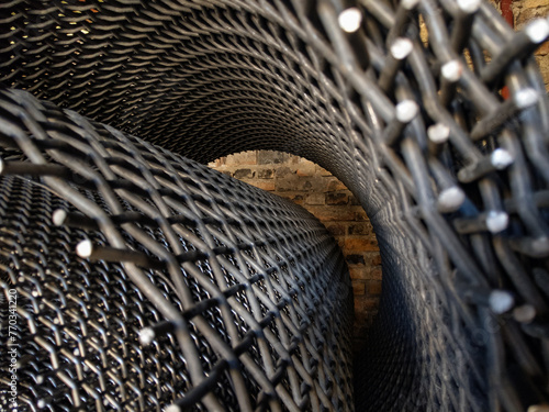 Obraz na płótnie Metal wire mesh at a factory w salonie