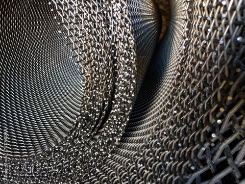 Obraz na płótnie Metal wire mesh at a factory w salonie