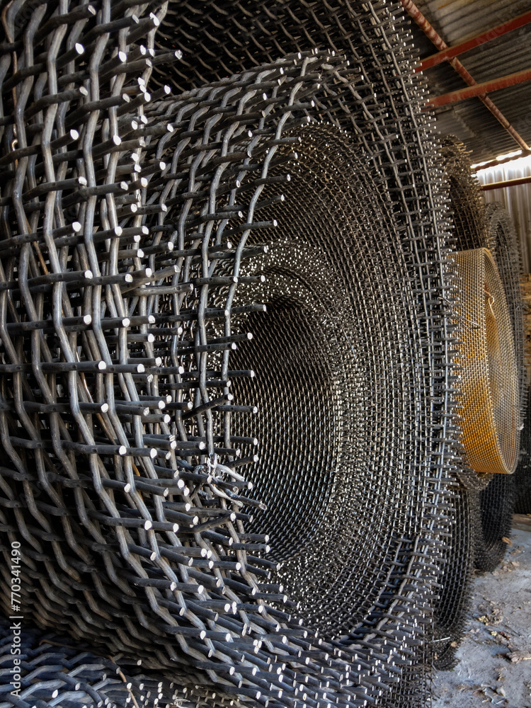Metal wire mesh at a factory