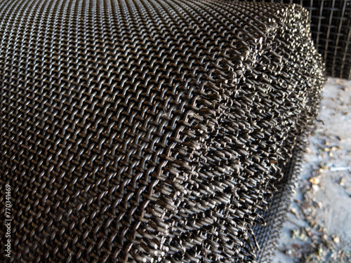 Obraz na płótnie Metal wire mesh at a factory w salonie