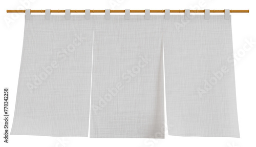 のれん　無地　モックアップ　切り抜き　合成用　3D　リアル