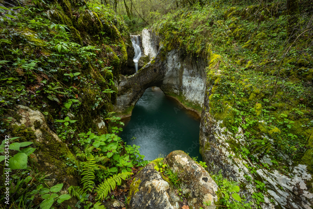 Krcnik natural monument -Kožbana, Krčnik- waterfalls near Nova Gorica -Gorizia - capital of culture 2025, trekking walk in the open area, relaxing nature, experiences. Crystal clean water. 