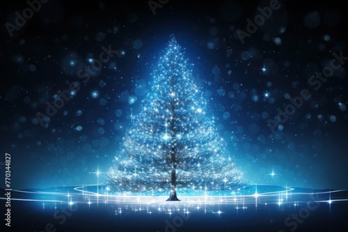 abstract christmas tree with stars