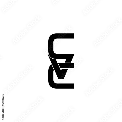 cvc typography letter monogram logo design