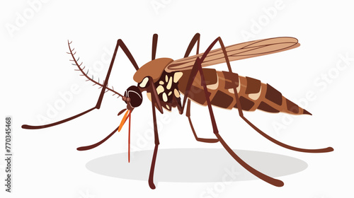Cartoon mosquito ready for eat flat vector