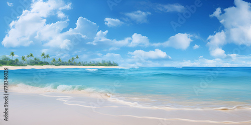 Tropical beach panorama as background