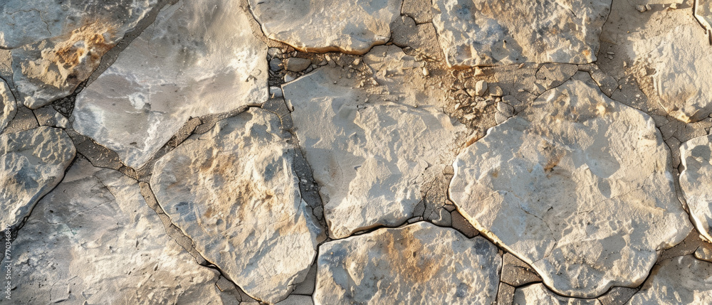 The detailed texture of a stone path showcases its rugged and weathered ...