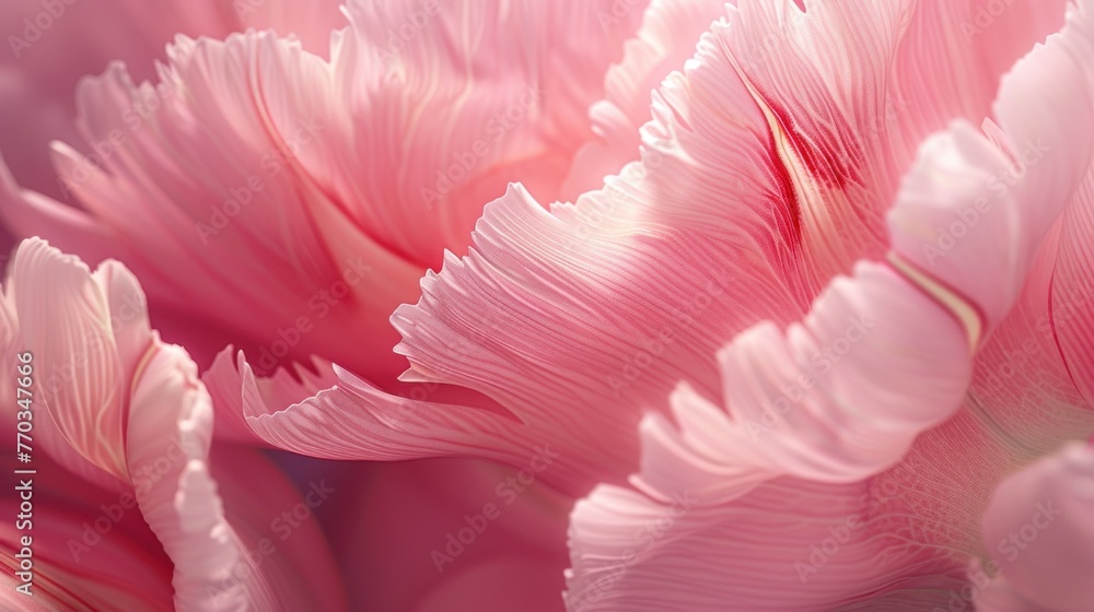 Close-Up of Pink Parrot Tulips in Soft Light Close-Up of Pink Parrot Tulips in Soft Light
