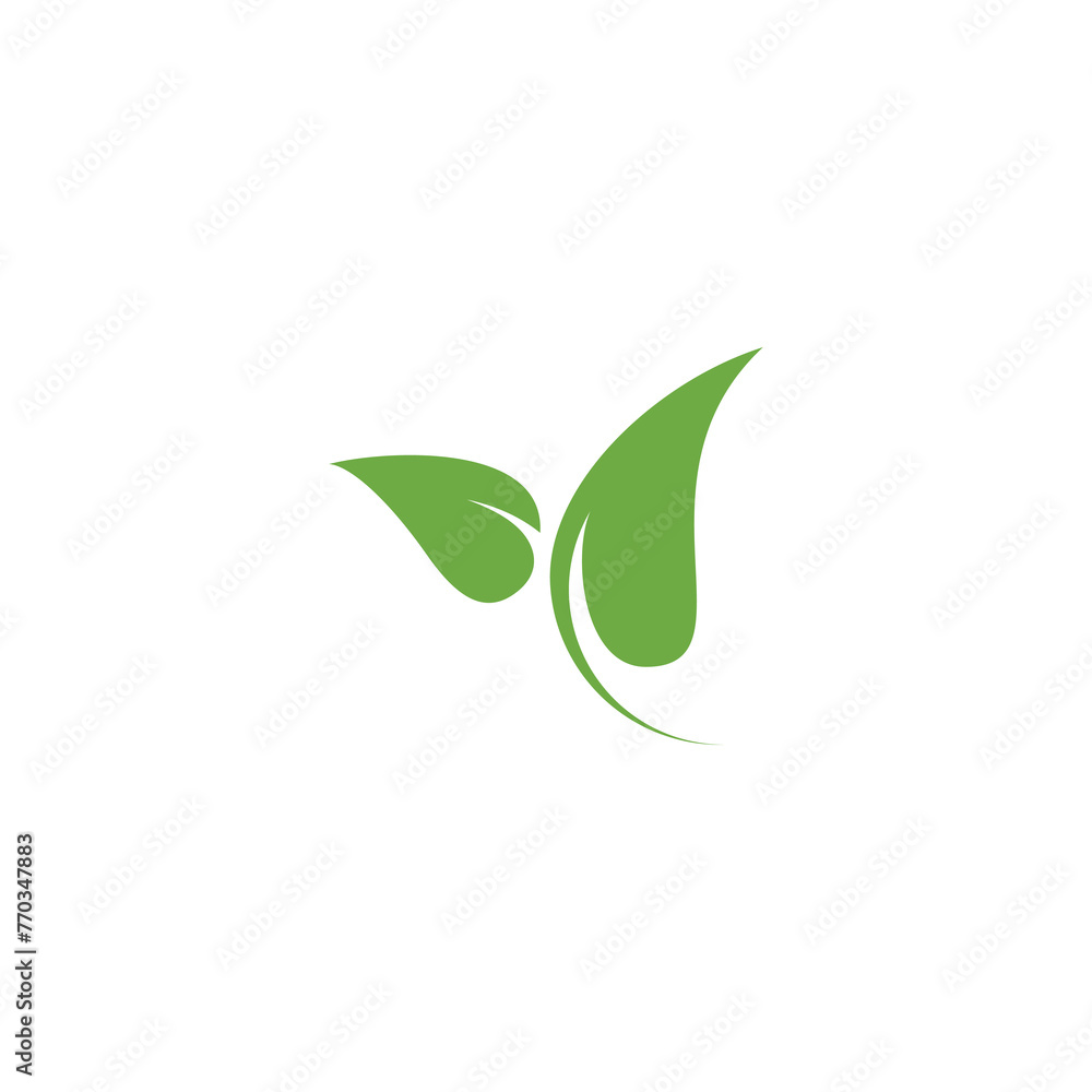 icon with green leaf design vector icon with green leaf design vector