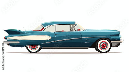 Classic vintage retro car vector flat vector isolated © Roses
