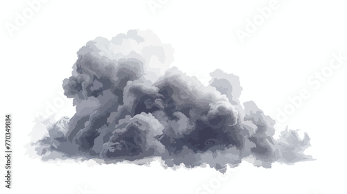 Cloud isolated steam smoke flat vector isolated on white