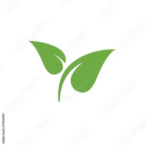 Green leaf ecology nature logo desing inspiration